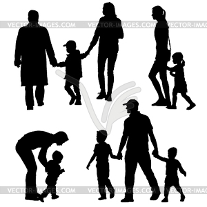 Black silhouettes Family. illustratio - vector clip art