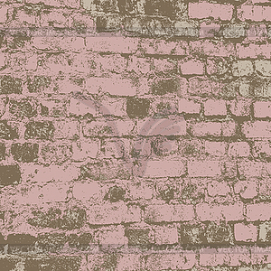 Brick wall of house, with lines laying solution - vector image