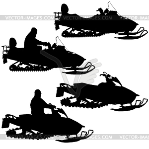 Silhouette snowmobile - vector clip art