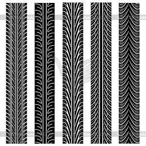 Set of detailed tire prints, - vector clip art