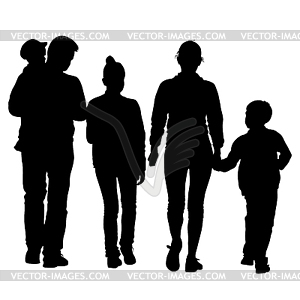 Black silhouettes Family. illustratio - vector clipart