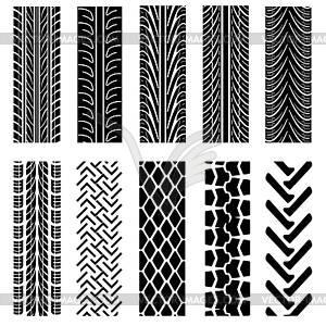 Set of detailed tire prints, - royalty-free vector image