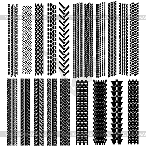 Set of detailed tire prints, - vector clipart