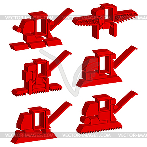 Сельскохозяйственной техники комбайна - графика в векторе