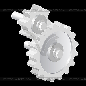 Industrial icon big steel gear - vector image