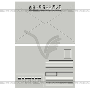 Белый конверт с местом для марки - клипарт в векторном виде