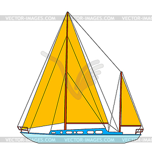 Плавающей Парусные лодки - векторизованное изображение