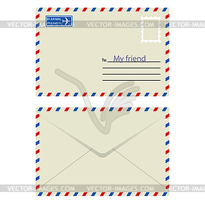 Белый конверт с печатью - изображение векторного клипарта