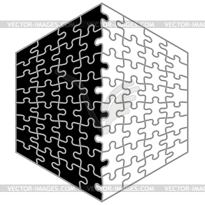 Background Jigsaw Puzzle cube - vector clipart