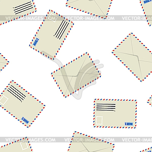 White envelope, seamless wallpaper - vector image