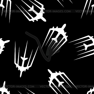 Flying airplane, Airliner jet, seamless wallpaper - vector clip art