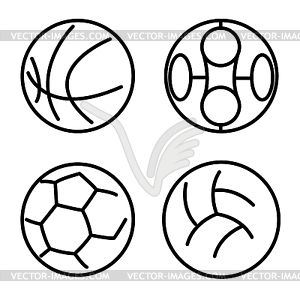 Set sport balls - vector image