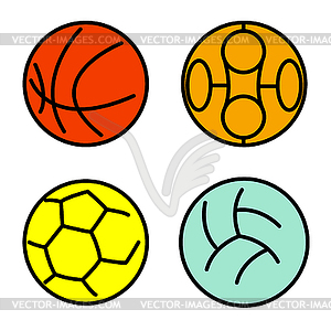 Set sport balls - vector clipart