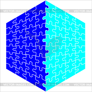 Background Jigsaw Puzzle cube - vector clipart