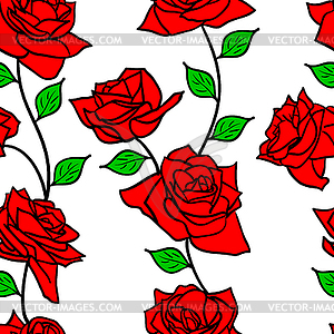 Beautiful seamless wallpaper with rose flowers - vector image
