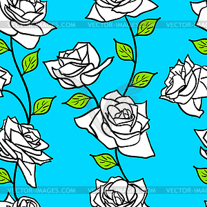 Beautiful seamless wallpaper with rose flowers - vector clipart