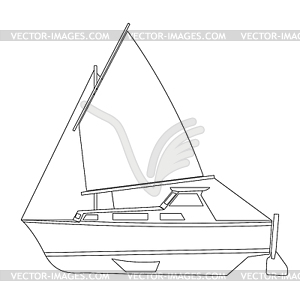 Sailing boat floating.  - vector image