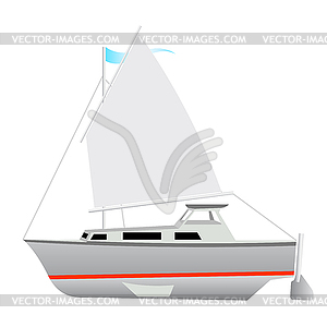 Sailing boat floating.  - vector clipart