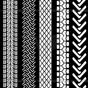Set of detailed tire prints, - vector clip art