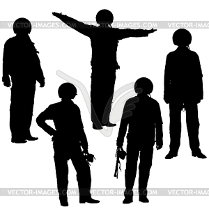 Military pilot silhouette - white & black vector clipart