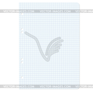 White squared blank white paper sheet - vector clip art