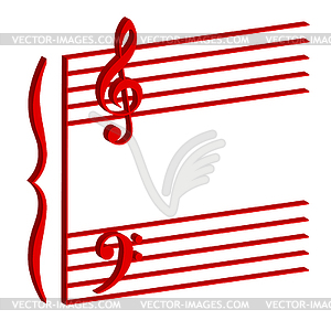 Musical stave - vector clipart