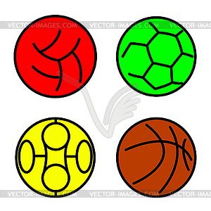 Set sport balls - vector image