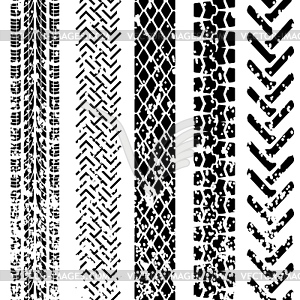 Set of detailed tire prints - vector image