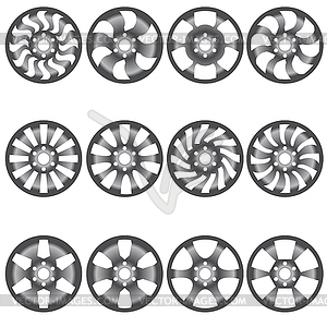 Car alloy wheels, - vector image