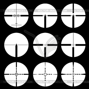 Cross hair and target set.    - white & black vector clipart