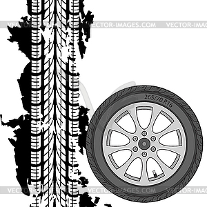 Abstract background tire prints, - vector clipart