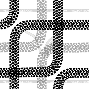 Seamless wallpaper tire tracks pattern - vector image