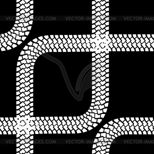 Seamless wallpaper tire tracks pattern - vector clipart
