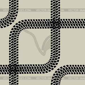 Seamless wallpaper tire tracks pattern - vector image