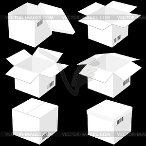 Шесть ящиков,. - иллюстрация в векторном формате