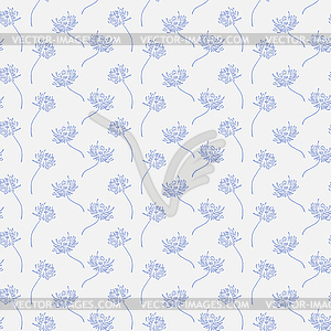 Floral wallpaper with set of different flowers - vector clip art