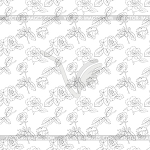 Seamless wallpaper with rose flowers - vector clipart