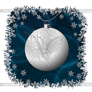 Silver christmas ball - vector clip art