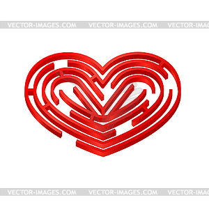 Love maze - vector image