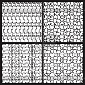 Black and white seamless patterns - vector clipart