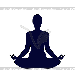 Pose Yoga Silhouette - color vector clipart