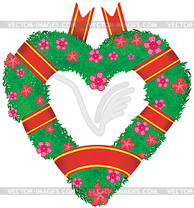 Wreath in shape of heart, EPS - vector image