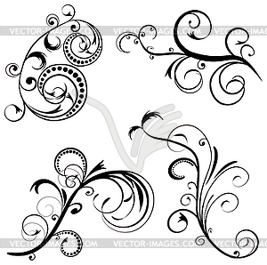 Установить орнамент цветочный дизайн, EPS - стоковое векторное изображение