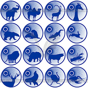 Badges with fauna - vector clipart