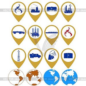 Icons gas industry - vector clip art