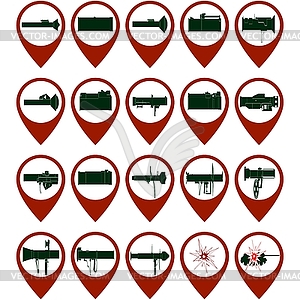 Icons with ATGM - vector clip art