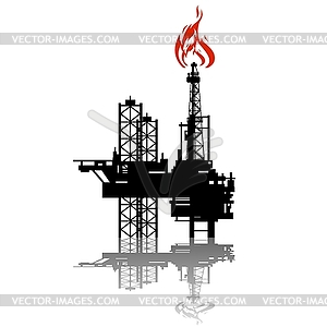 Добыча нефти - рисунок в векторе