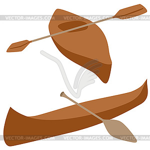 Kayak and canoe - vector image