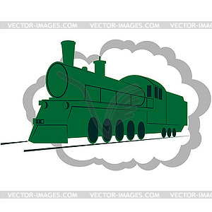 Old locomotive - vector image