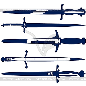 Edged Weapons of Navy - stock vector clipart